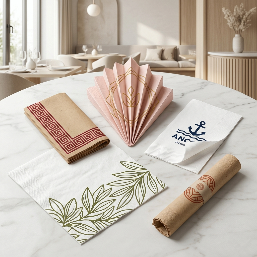 Custom printed napkins for weddings and fine dining