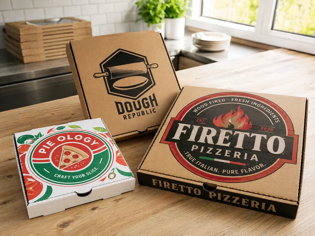 Custom printed pizza boxes for pizzerias and takeaways