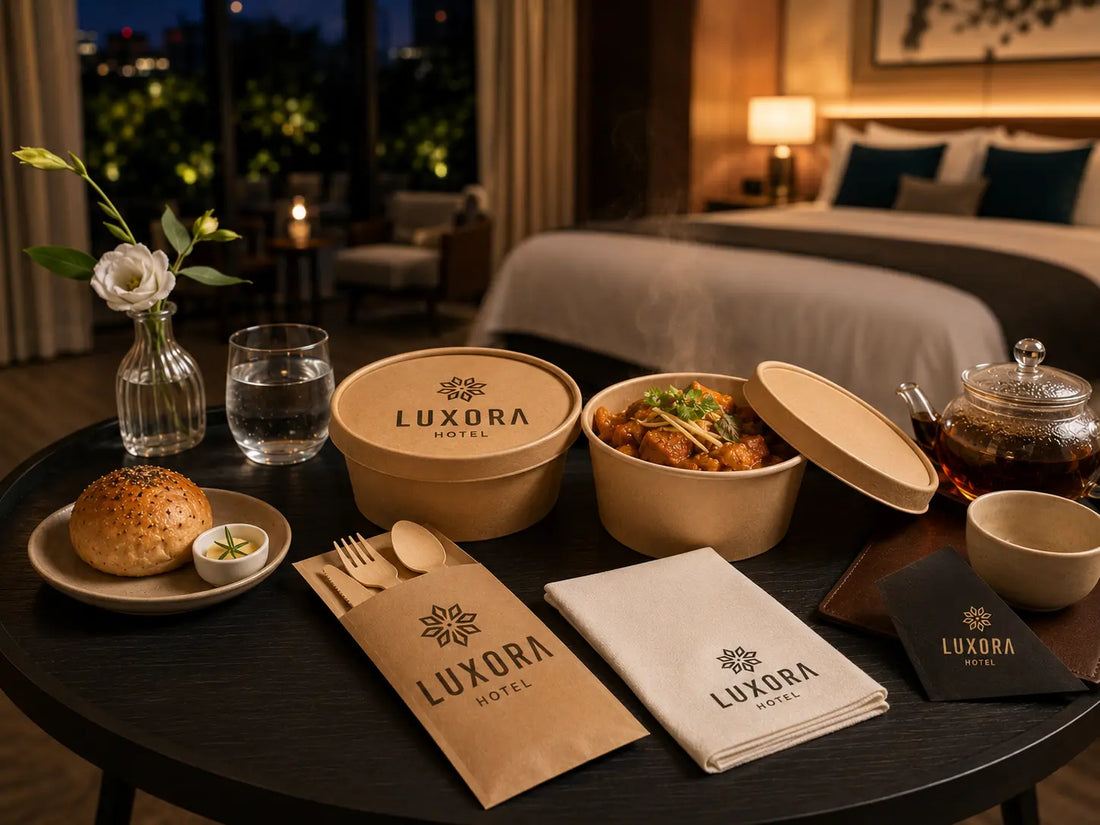 Milieuvriendelijk wegwerpservies voor hotel roomservice en catering