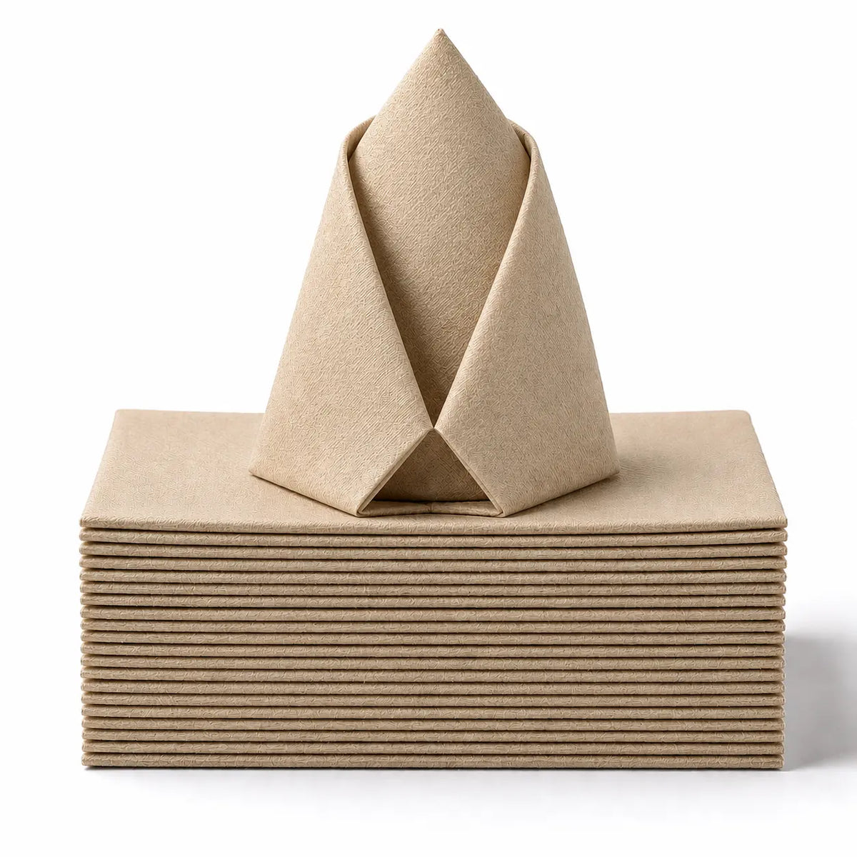 Premium Disposable Beige Airlaid Paper Dinner Napkin – 40x40cm | 2 Ply, 1/8 Fold, Soft & Absorbent