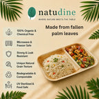 Organic Palm Leaf 2-Compartment Meal Plate- 25 x 15 cm