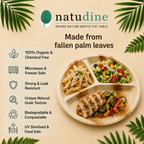 Organic Palm Leaf 3-Compartment Meal Plate - 25 x 3 cm