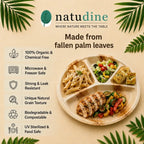 Organic Palm Leaf 4-Compartment Meal Plate - 30 x 3 cm