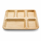 Organic Palm Leaf 5-Compartment Meal Plate – 30 x 25 cm