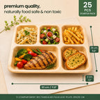 Organic Palm Leaf 5-Compartment Meal Plate – 30 x 25 cm