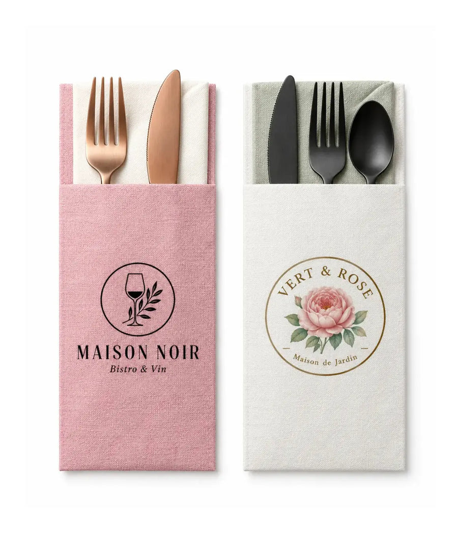 Custom printed cutlery bag configuration preview