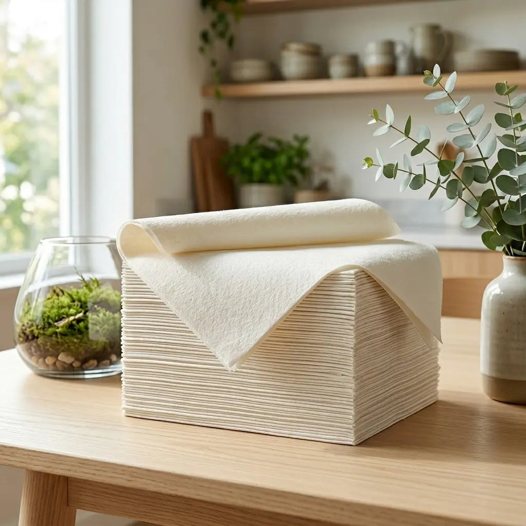 Premium Disposable White Airlaid Paper Dinner Napkin – 40x40cm | 1/8 Fold, Soft & Absorbent