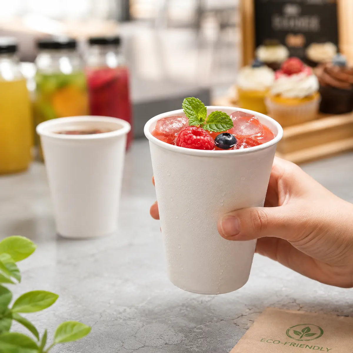 Eco Friendly 12 oz Round Bagasse Cup- 350 ml