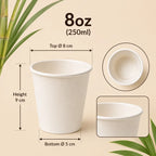 Eco Friendly 8 oz Round Bagasse Cup- 250 ml