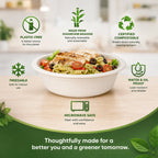 Eco Friendly 750 ml Round Bagasse Bowl – 17.5 × 4 cm
