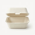 Eco Friendly 1-Compartment Square Bagasse Clamshell Container – 15 × 15 × 7 cm
