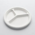 Eco Friendly 3-Compartment Round Bagasse Plate – 25 cm