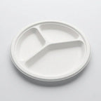 Eco Friendly 3-Compartment Round Bagasse Plate – 25 cm