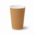 Eco Friendly 16 oz Disposable Brown Ripple Wall Kraft Hot and Cold Drink Paper Cup – 480 ml