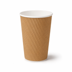 Eco Friendly 16 oz Disposable Brown Ripple Wall Kraft Hot and Cold Drink Paper Cup – 480 ml