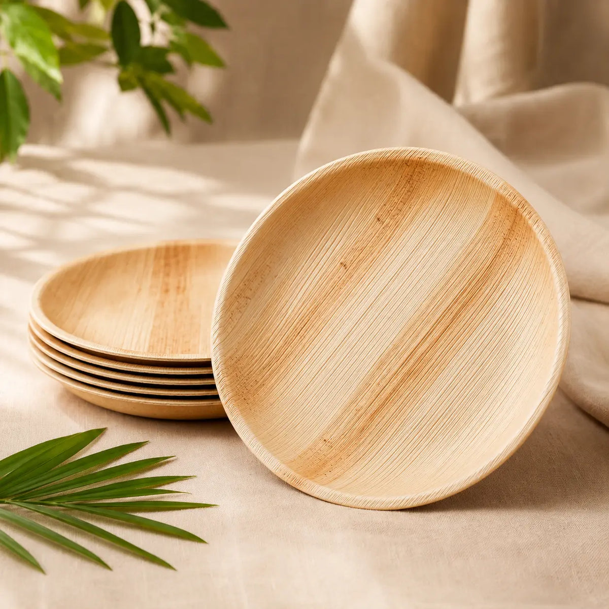 Organic Palm Round Plate - 25 cm