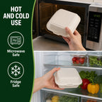Eco Friendly 1-Compartment Square Bagasse Clamshell Container – 15 × 15 × 7 cm