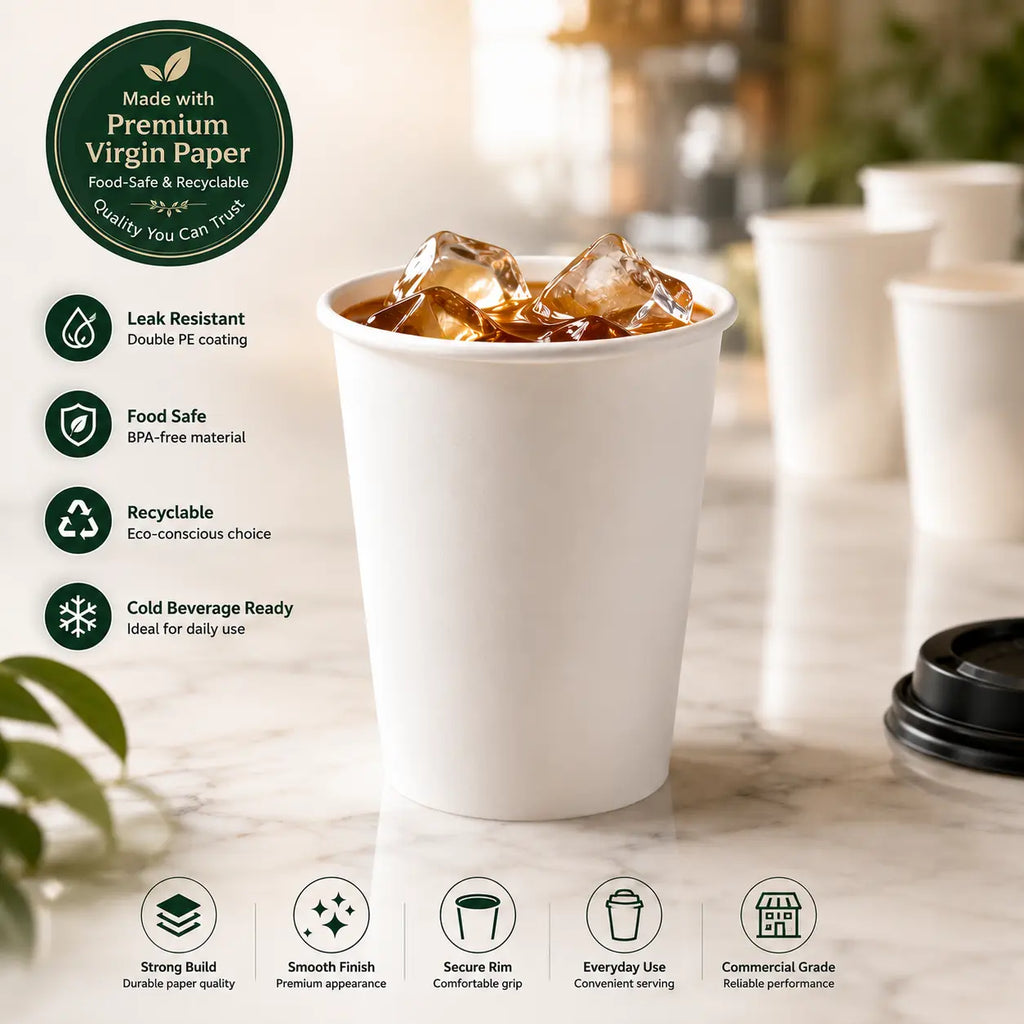 Eco Friendly 12 oz Disposable Round Cold Drink Paper Cup – 340 ml