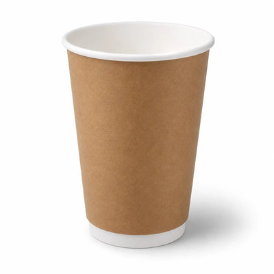Eco Friendly 12 oz Disposable Brown Double Wall Kraft Hot and Cold Drink Paper Cup – 400 ml