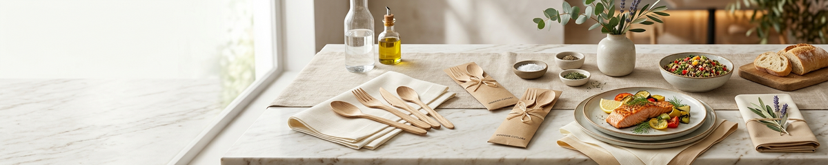 Natudine cutlery and napkins