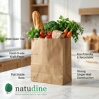 Eco-Friendly Disposable Brown Kraft Paper Grocery Bag – 18x8x21 cm