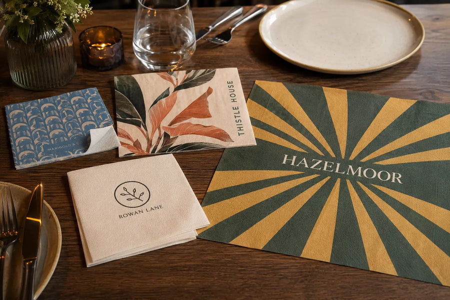 Printed napkin with full-colour print