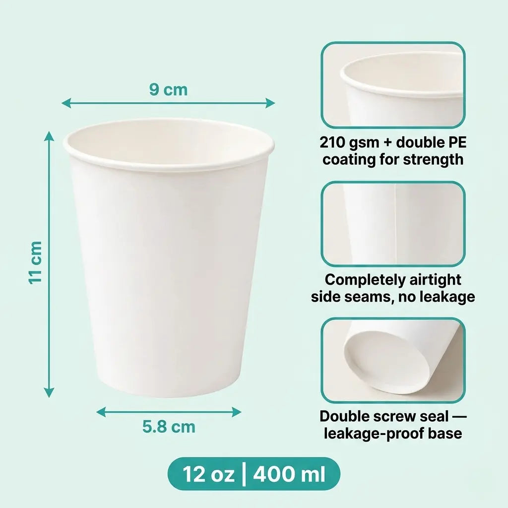 Eco Friendly 12 oz Disposable Round Cold Drink Paper Cup – 400 ml