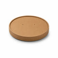 Eco-Friendly Disposable Brown Kraft Paper Lid for Salad Bowl - 16.6 cm Diameter | Fits 750ml / 26oz