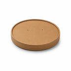 Eco-Friendly Disposable Brown Kraft Paper Lid for Salad Bowl - 16.6 cm Diameter | Fits 750ml / 26oz