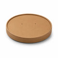 Eco-Friendly Disposable Brown Kraft Paper Lid for Salad Bowl - 17.5cm Diameter | Fits 1000 ml / 32oz