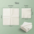 Eco-Friendly Disposable White Virgin Wood Pulp Dinner Napkin – 40x40cm | 2 Ply, 1/4 Fold