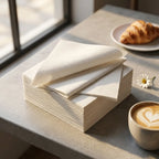Eco-Friendly Disposable White Virgin Wood Pulp Dinner Napkin – 40x40cm | 2 Ply, 1/4 Fold