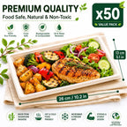Eco-Friendly Bagasse Rectangular Food Tray – 26 × 13 × 2 cm