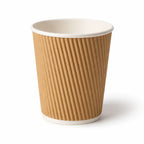 Eco Friendly 12 oz Disposable Brown Ripple Wall Kraft Hot and Cold Drink Paper Cup – 400 ml