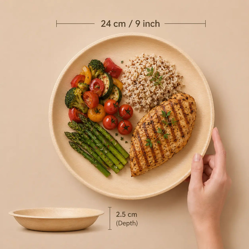 Organisch Palm Rond Bord - 24 cm
