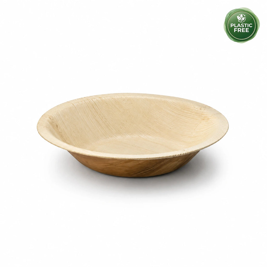 Organic Palm Leaf Round Standard Bowl – 18 × 3.5 cm