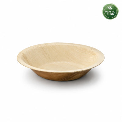 Organic Palm Leaf Round Standard Bowl – 18 × 3.5 cm