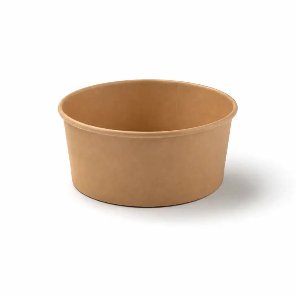 Eco-Friendly 32 oz Disposable Kraft Paper Salad Bowl – 1000 ml | 14.8 x 12.9 x 7.8 cm