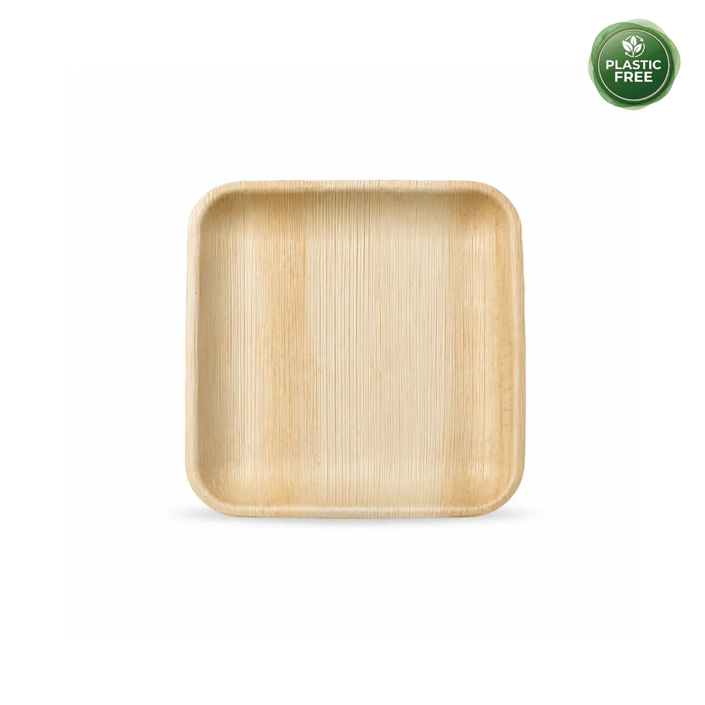 Organic Palm Square Plate - 18 cm