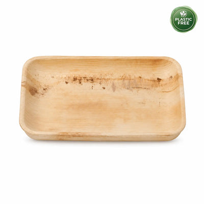 Organic Palm Leaf Rectangular Plate - 16 x 24 x2.5 cm