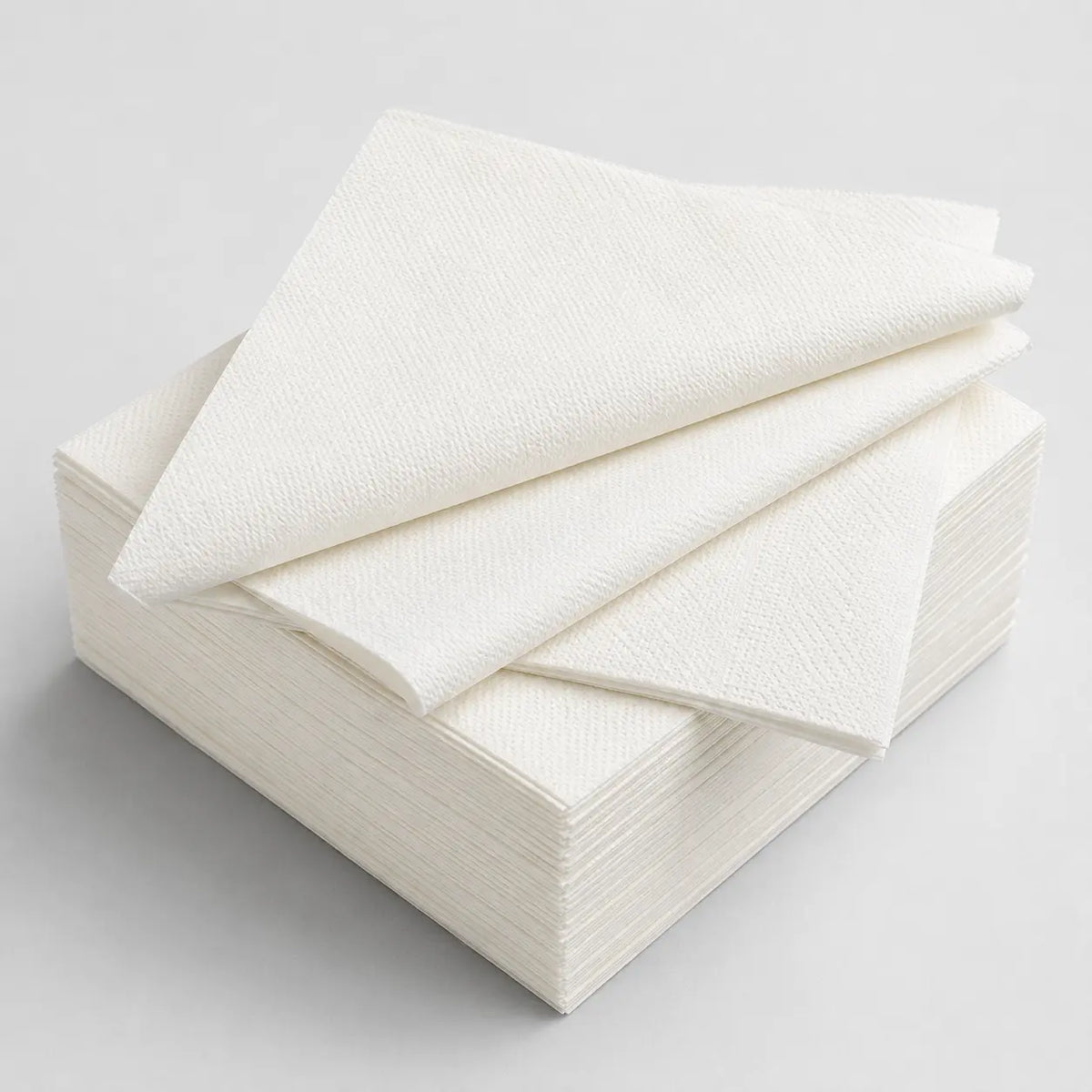 Eco-Friendly Disposable White Virgin Wood Pulp Dinner Napkin – 40x40cm | 2 Ply, 1/4 Fold