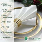Eco-Friendly Disposable White Virgin Wood Pulp Dinner Napkin – 40x40cm | 2 Ply, 1/4 Fold